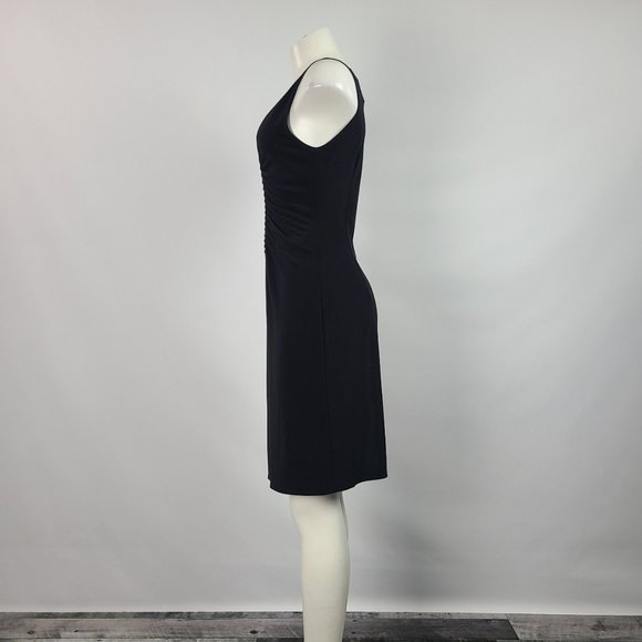 Joseph Ribkoff Little Black Dress Ruched Size 8 - Picture 6 of 15